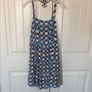 LOFT Blue and Brown Floral Mini Dress